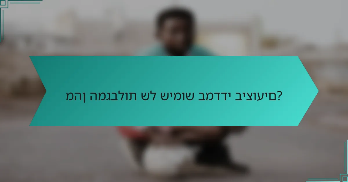 מהן המגבלות של שימוש במדדי ביצועים?